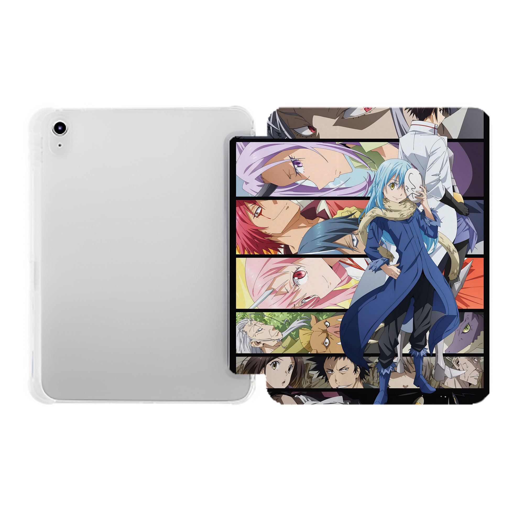 （画像用） 転スラ Regarding Reincarnated to Slime IPad ケース ペン収納付き 三つ折りスタンド PUレザー×シリコン 対応機種9.5/10.5/10.9インチ